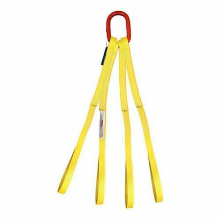 HSI Four Leg Nylon Bridle Slng, 2 in Web Width, 6ft L, Oblong Link to Eye, 24,000lb QO-EE2-802-06